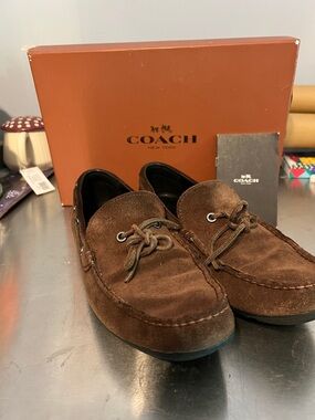 COACH Men's Brown Suede Boat Shoes